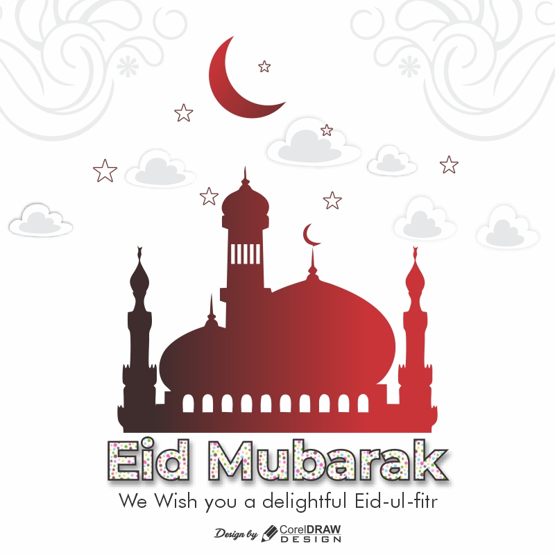 Simple Eid al fitr free vector greeting download free from coreldrawdesign