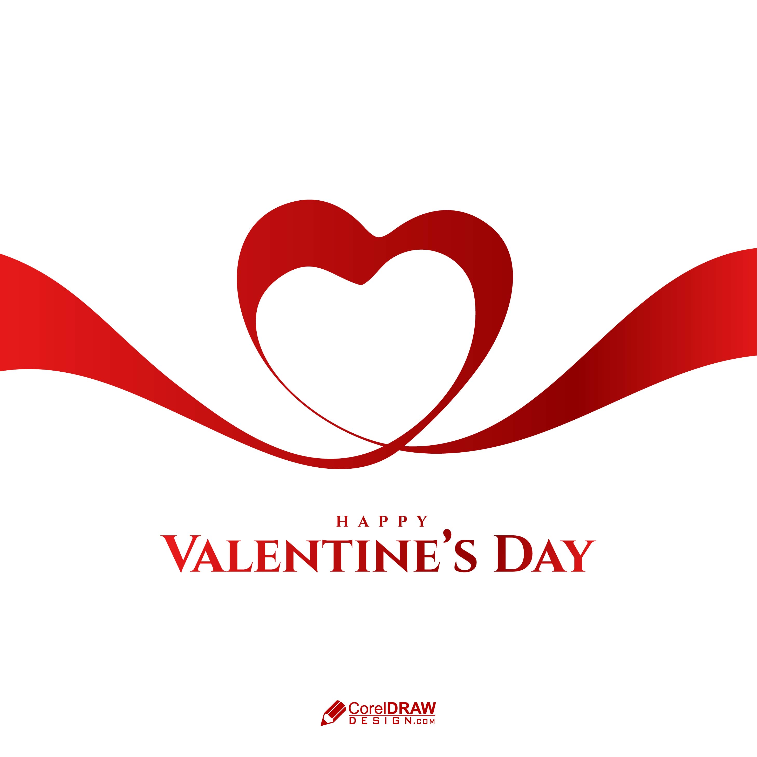 Download Simple Elegant Heart Ribbon Valentines Day Vector  CorelDraw  Design (Download Free CDR, Vector, Stock Images, Tutorials, Tips & Tricks)