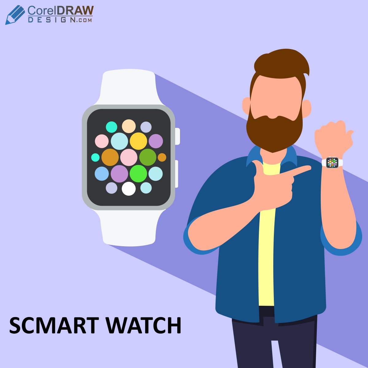 Smart Watch poster vector image free design