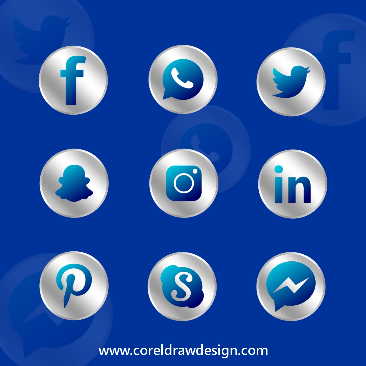 Social Media logo Black CDR Vector Design