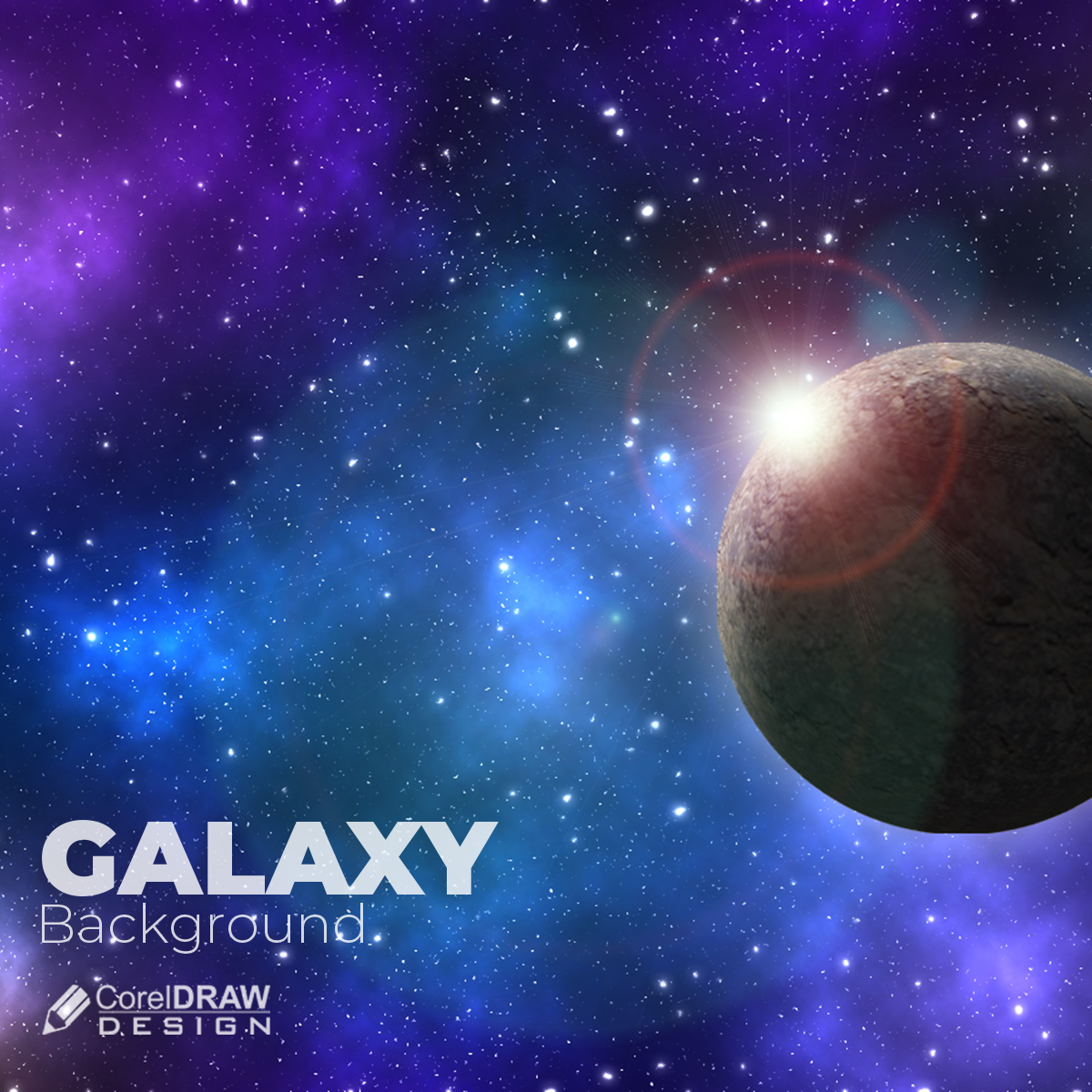 Solar System Background with Colourful Nebula Free Photo