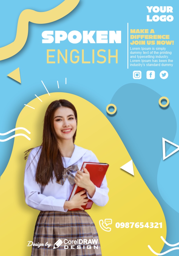 Spoken English Coaching Banner And Poster Vector Design Download For Free
