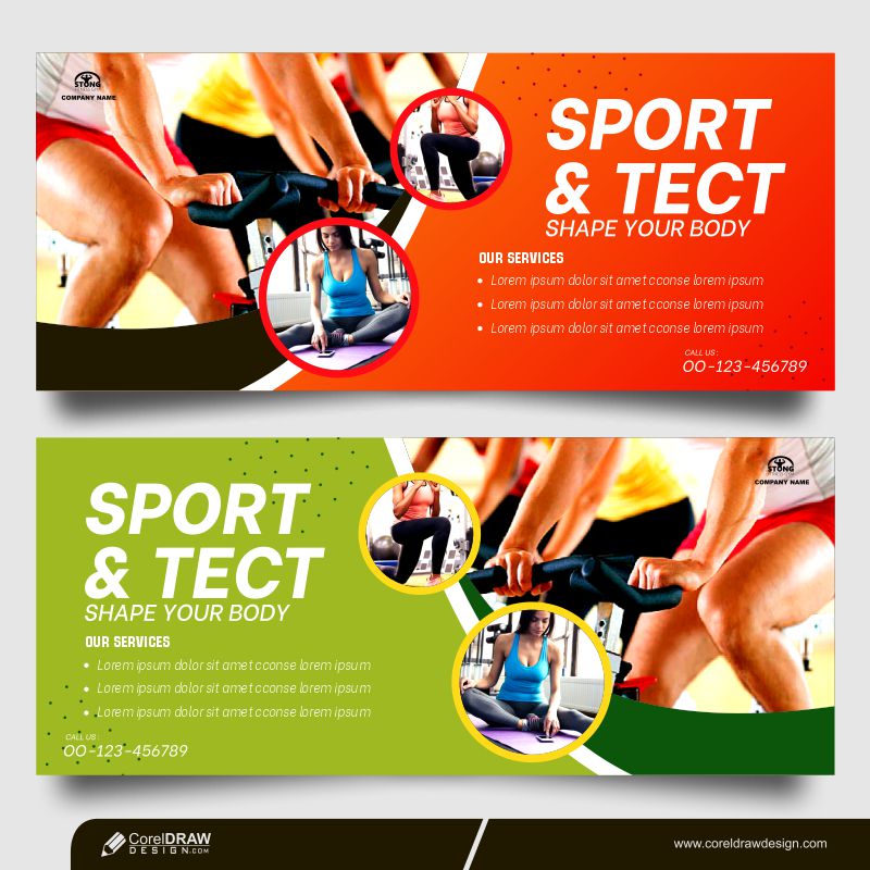 Sport & Tech Banner Template Free Vector Design
