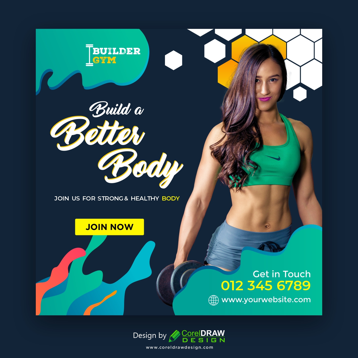Sport and Gym Instagram Post, Banner Template Free CDR