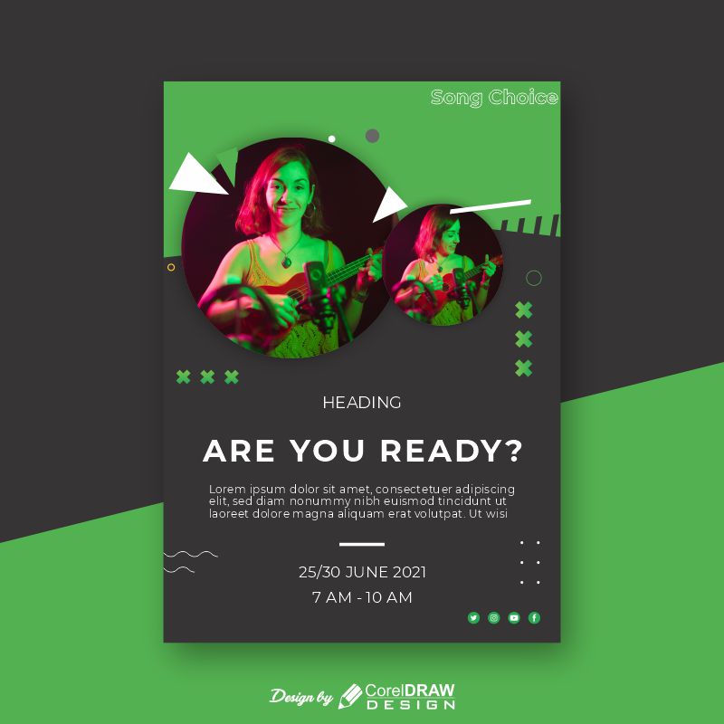 Spotify Themed Flyer Poster Download From Coreldrawdesign Free Template