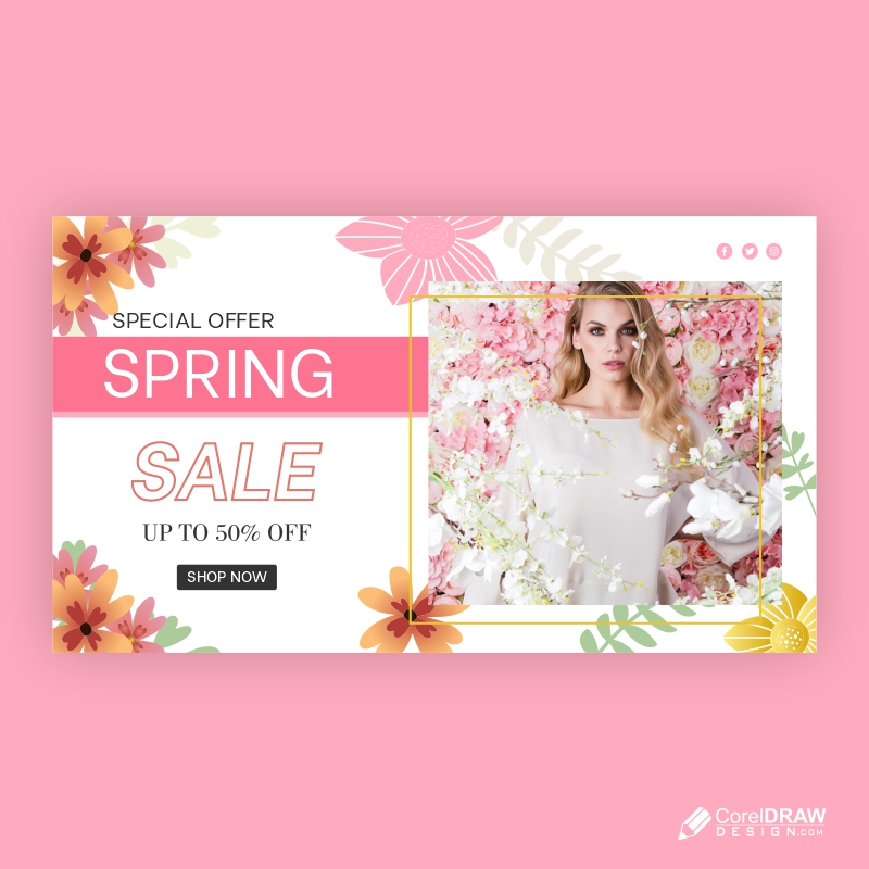 Spring Banner Template Free Vector