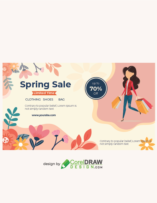 Spring Sale Banner Illustration Free Vector