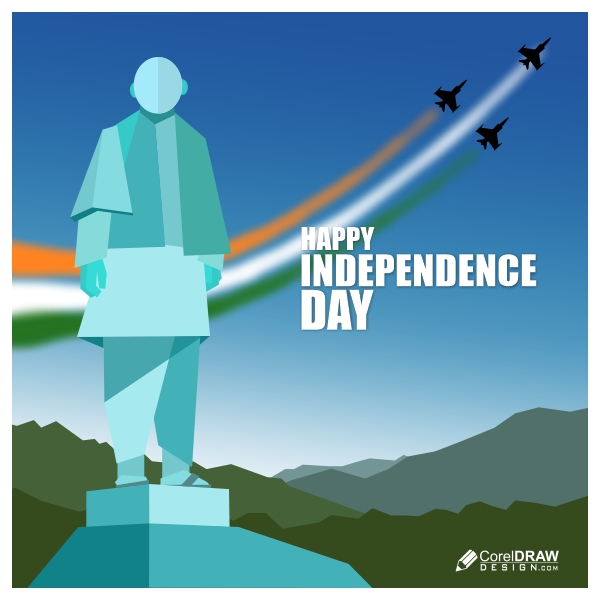 Statue of Unity, Independence Day Banner, Free CDR