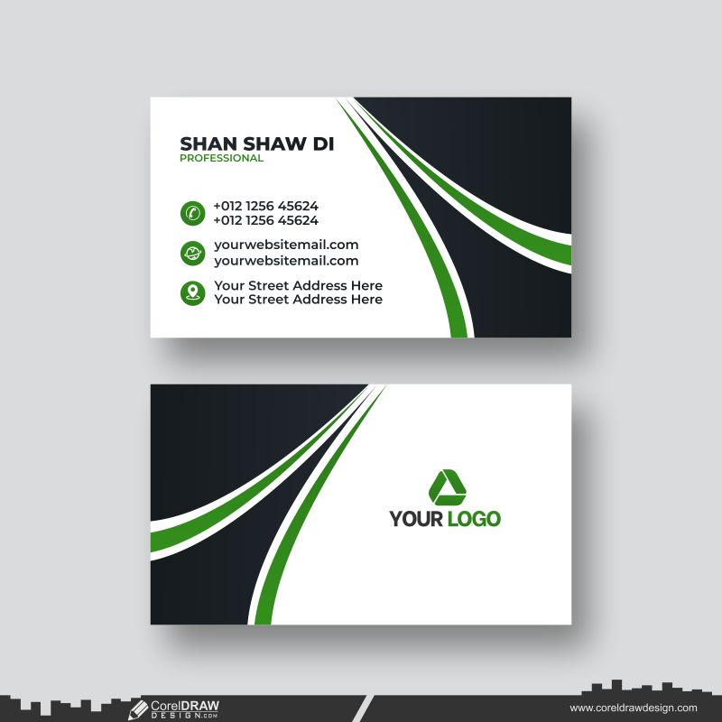 stylish abstract business card design Premium