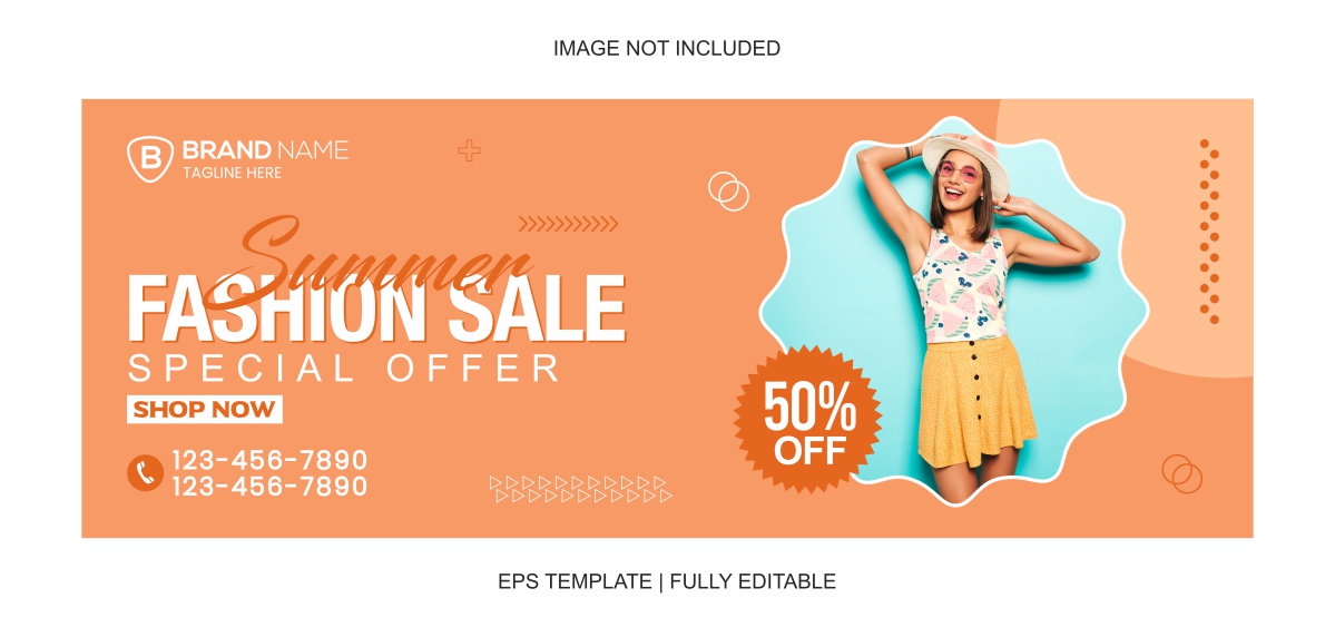 Summer Fashion Sale Banner Design Template CDR file download for free