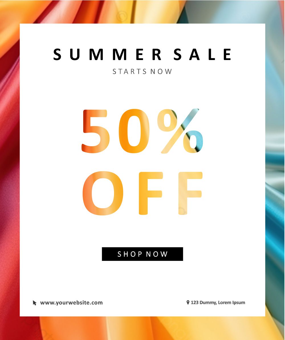Summer Sale 50% OFF Design and Creativity for free in Corel Draw Design Vector