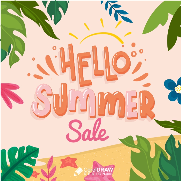 summer sale Background With Beautiful Flowers Vector Banner And Poster Design Download For Free