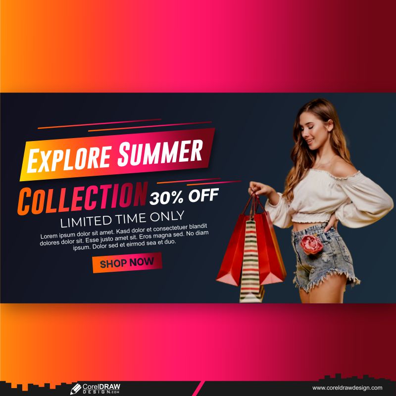 summer sale banner design cdr download