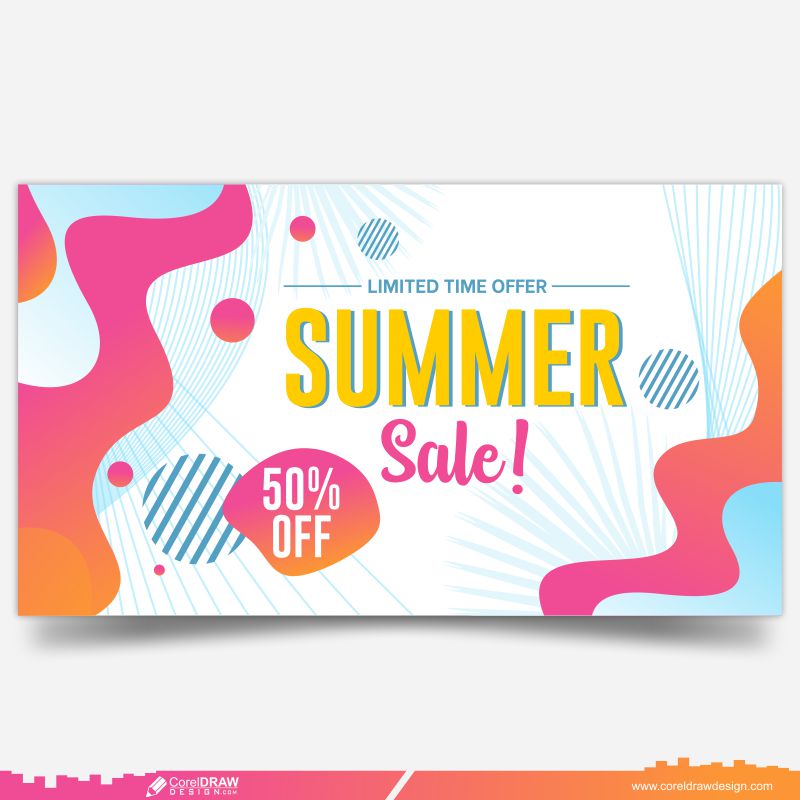 Summer Season Sale Fifty Percent Off Lettering Free Vector