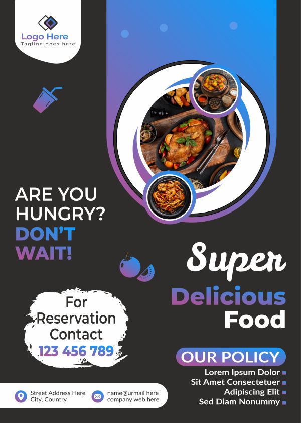 Super Delicious Food poster design CDR file download free