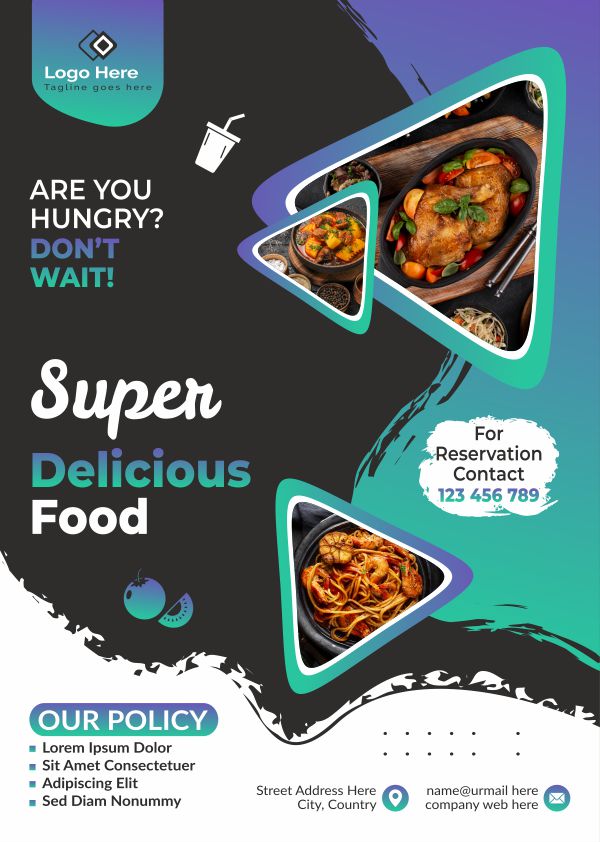 Super Delicious Food poster design download for free