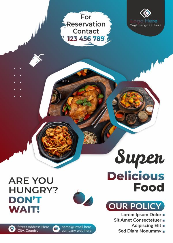 Super Delicious Food poster design download free