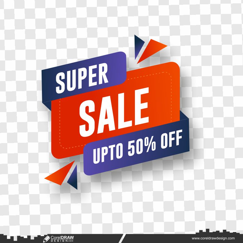 Super sale banner vector png svg cdr