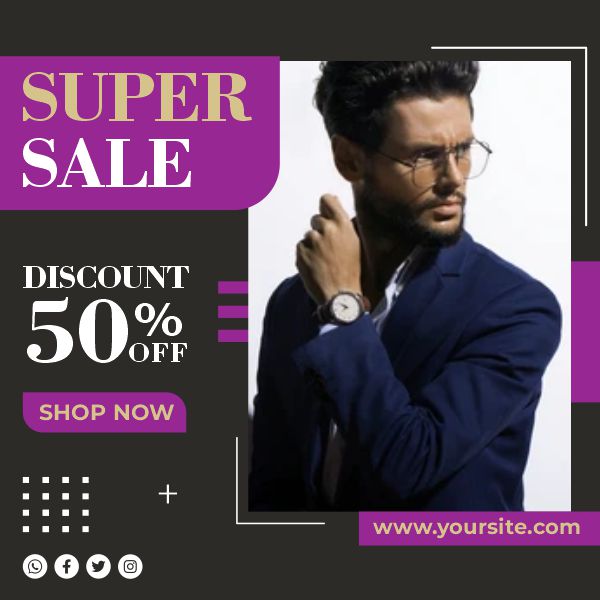 Super sale offer banner post template