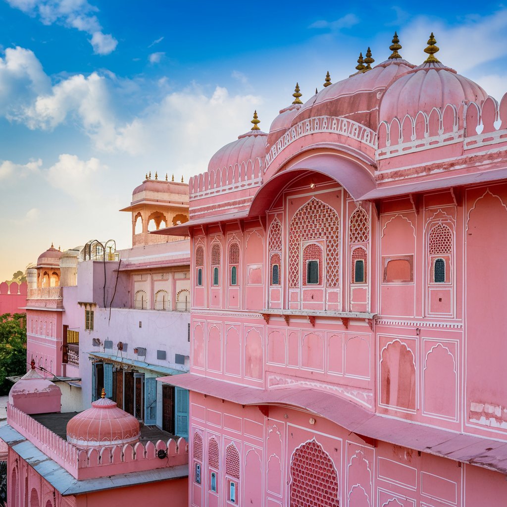 Terrace view of ancient vintage home in jaipur