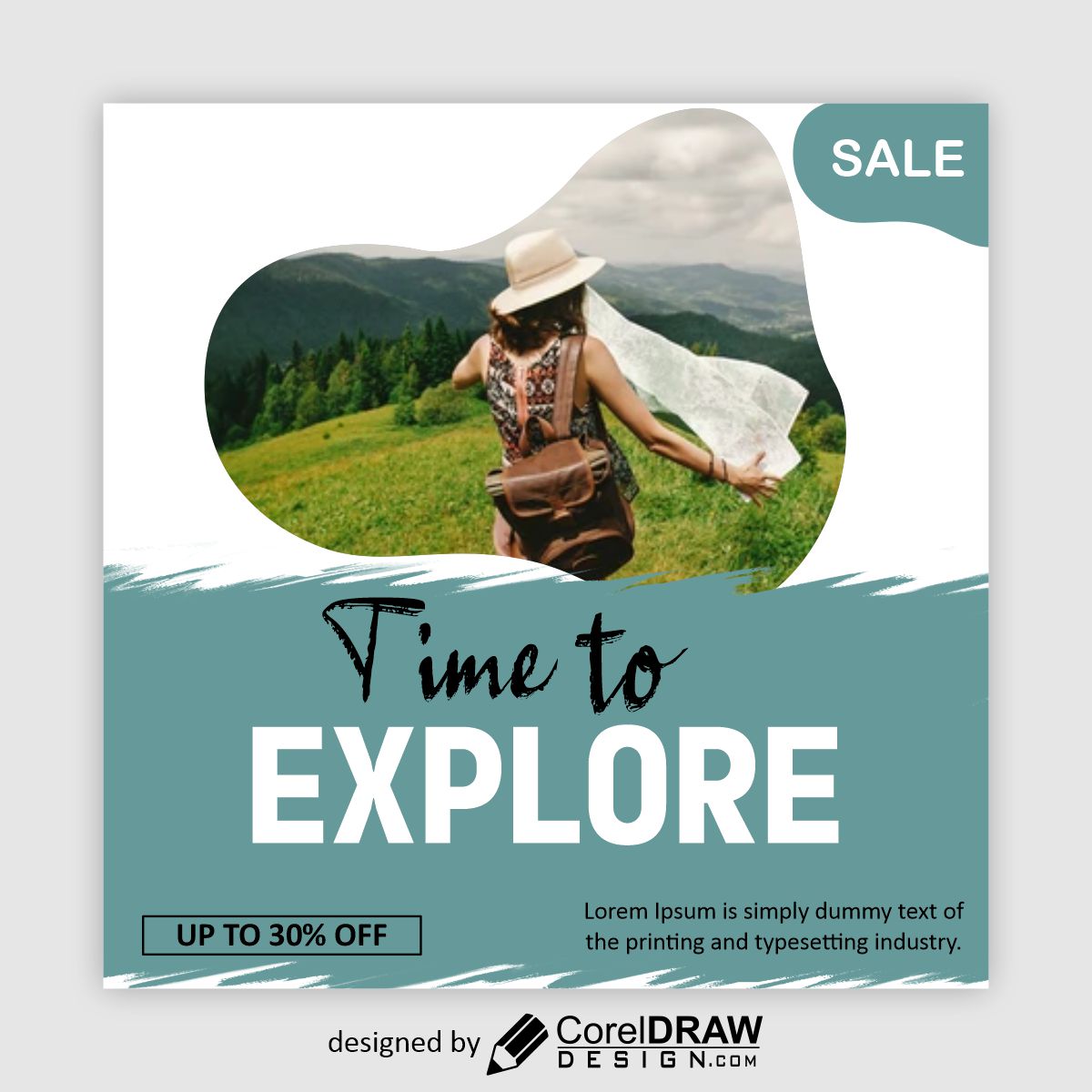 Time To Explore poster vector design for free