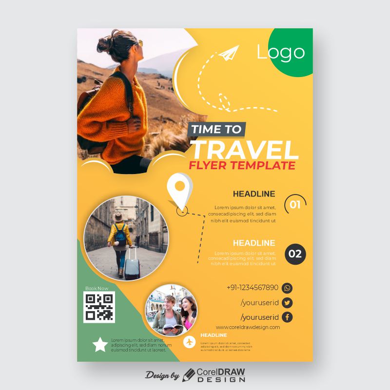 Time To Travel Flyer Template Free Download From Coreldrawdesign