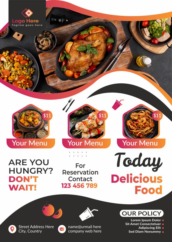 Today Delicious Food poster design CDR file download free