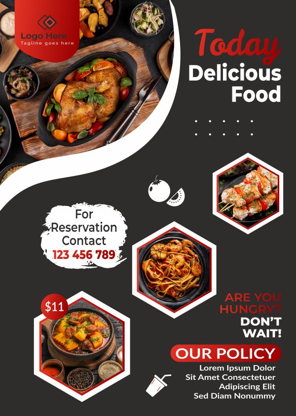 Today Delicious Food Service poster design download free