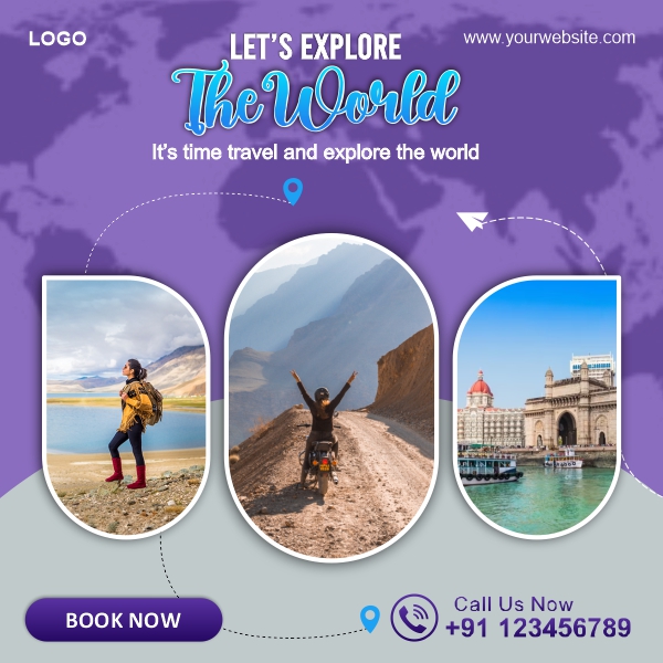 Tours & and Travels Banner Creative Design For Free In CDR file