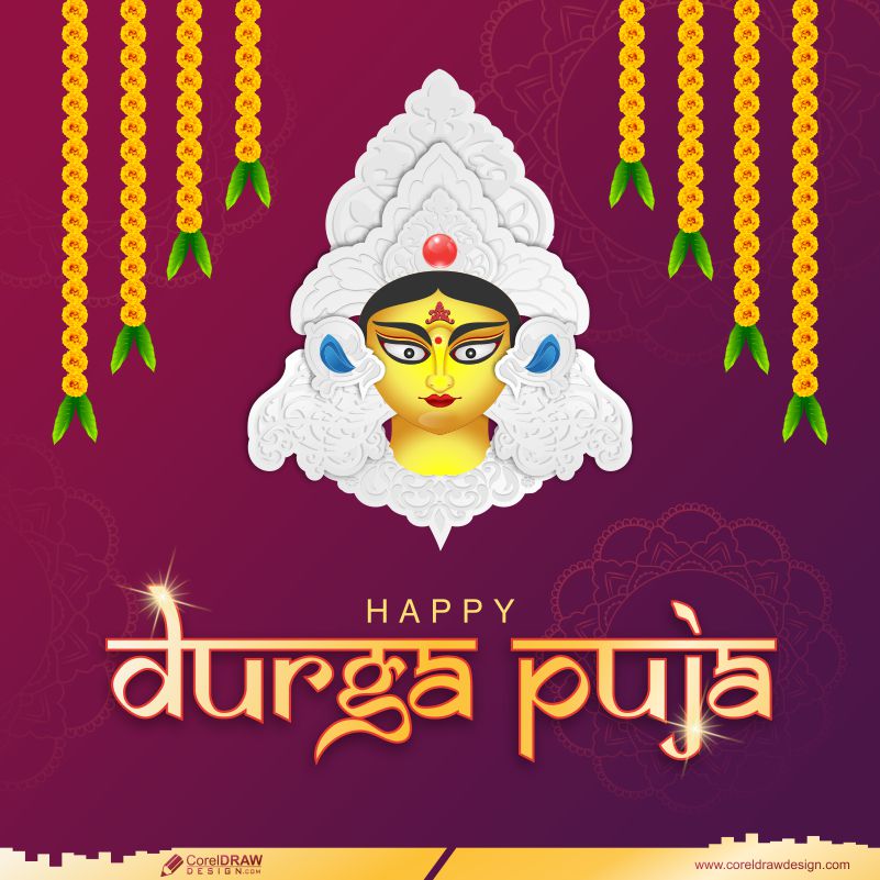 Artistic Durga Puja Background Illustration Goddess Stock Vector Royalty  Free 1142694257  Shutterstock