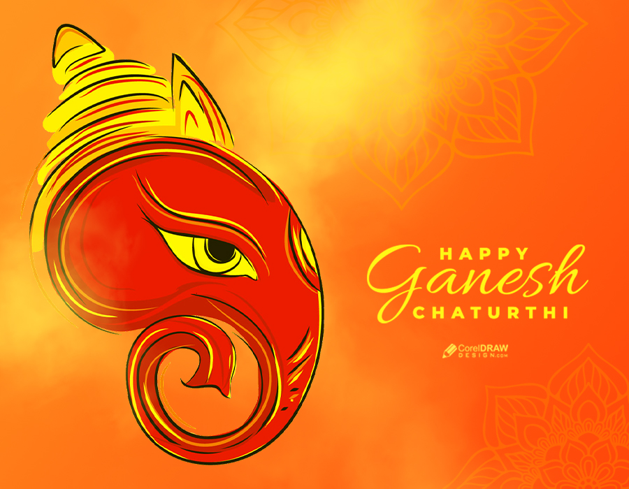 Traditional Happy Ganesha Chaturthi Premium Background wishes  free psd
