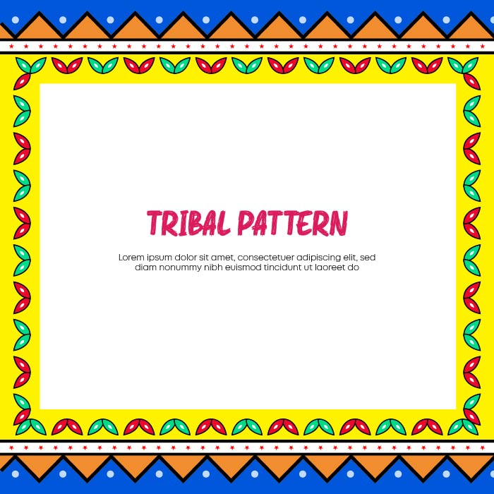 Traditional tribal colorful border pattern background vector free