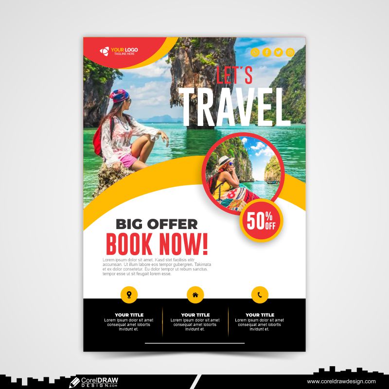 Travel Flyer Design Template Free CDR
