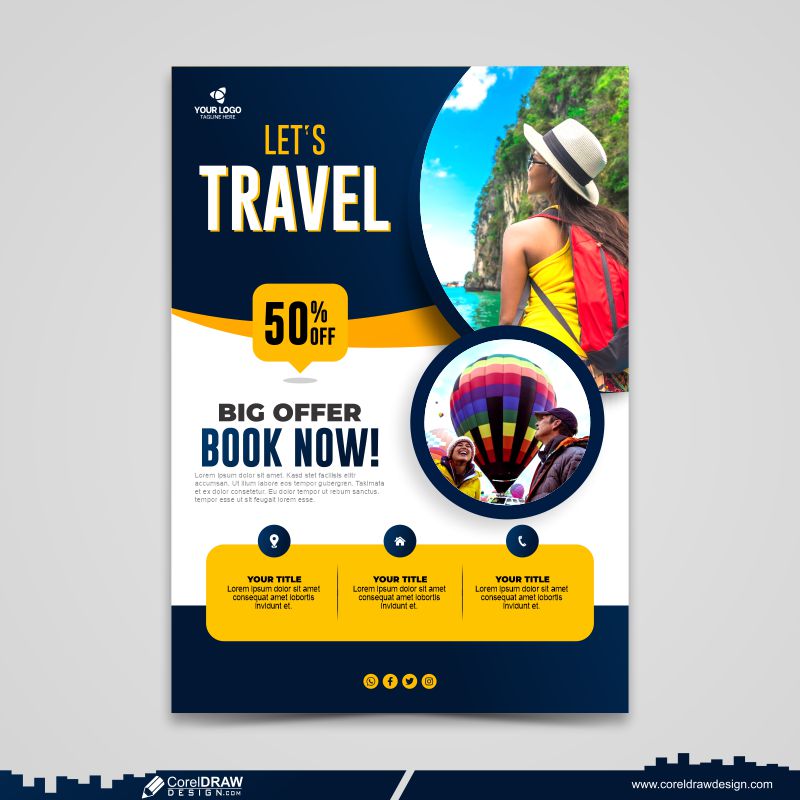 Travel Flyer Template Free CDR