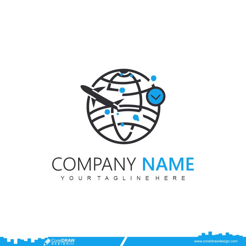 travel logo design template cdr vector