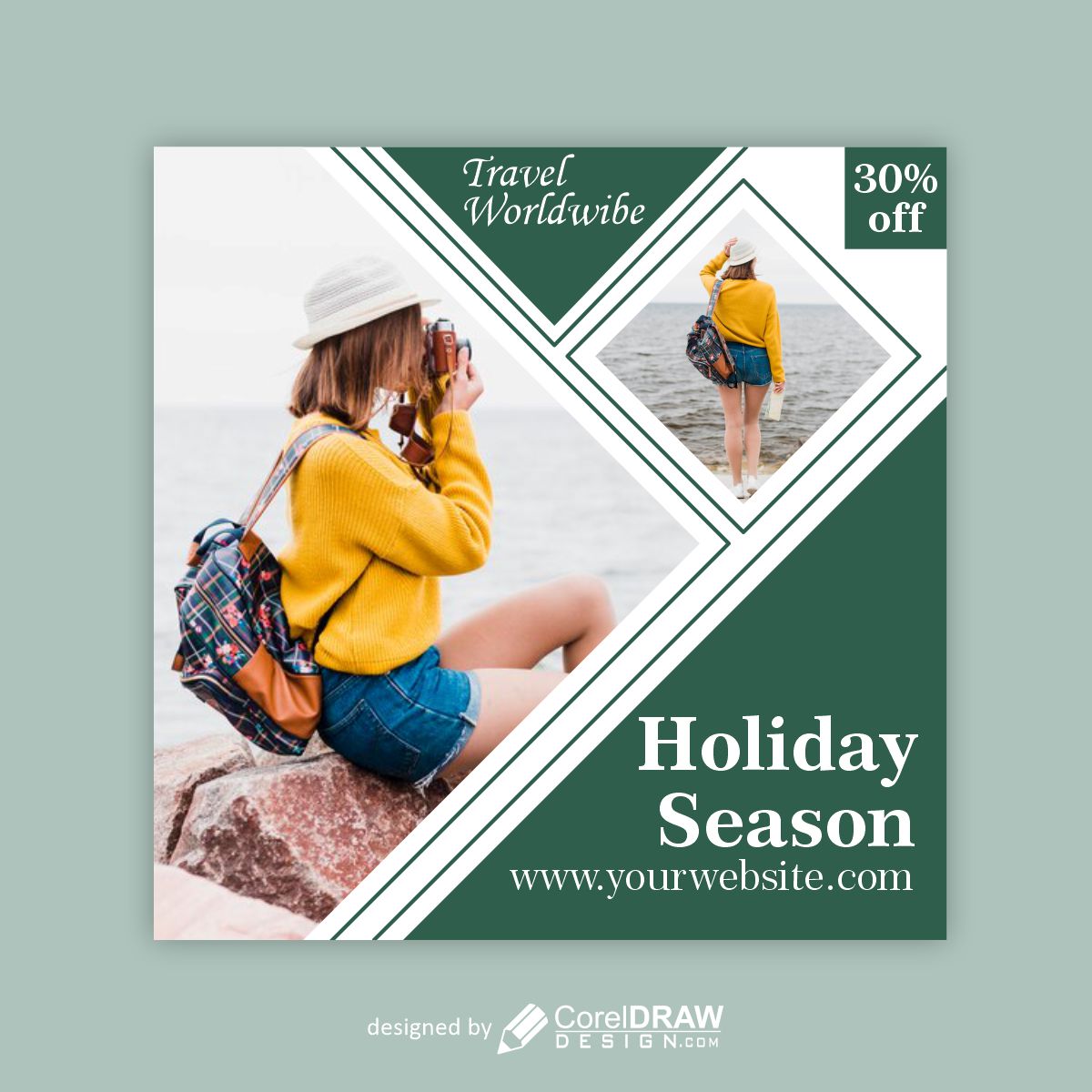 Travel Worldwibe Holiday Season poster design vector free design