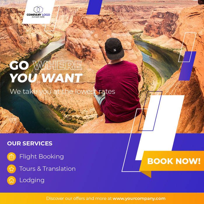 Travelling Agency travel banner advertisement Template