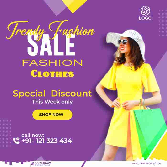 Trending fashion sale clothes offer, clothes sale banner designs