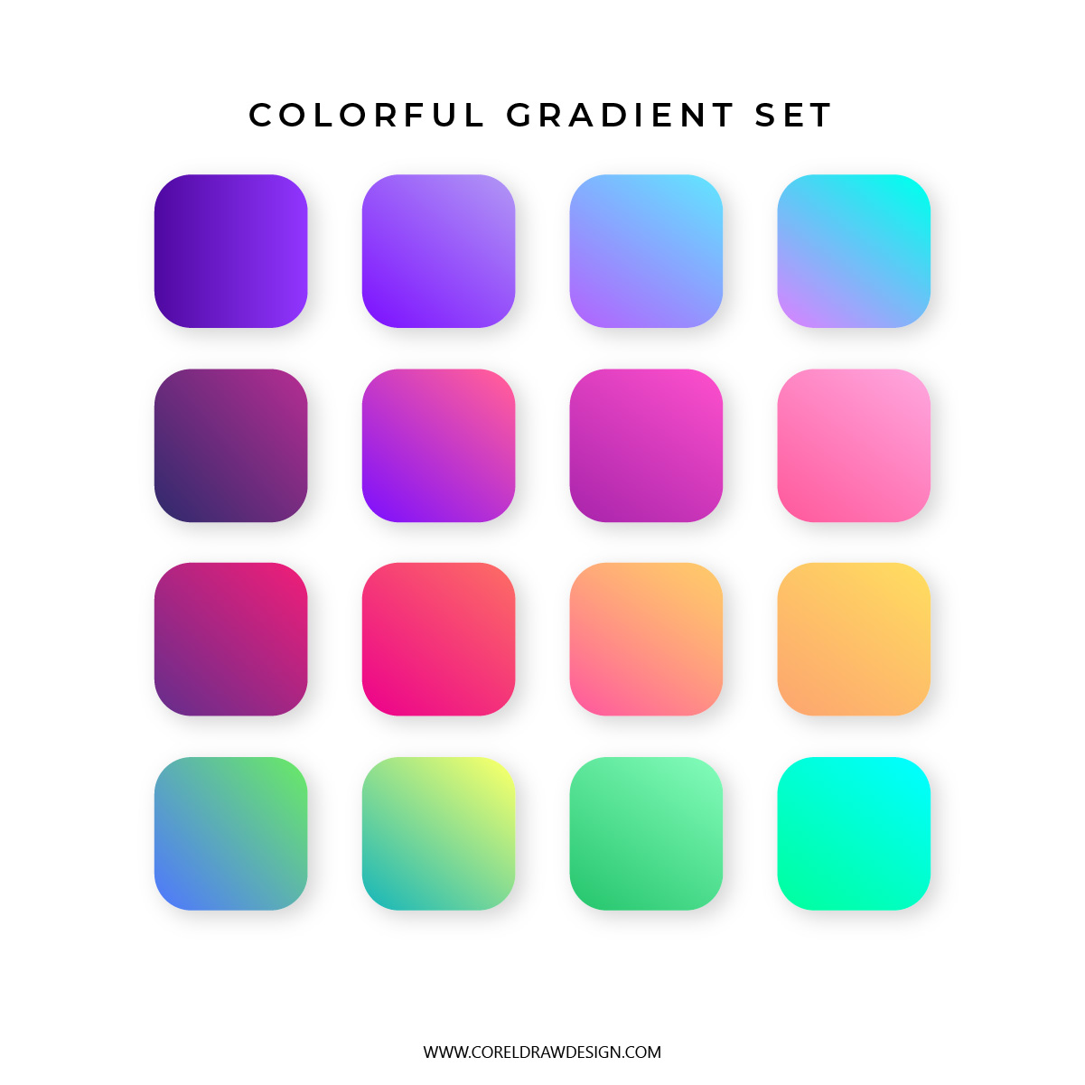 Trendy Colorful Gradient Set
