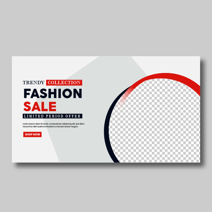 Trendy colorful red fashion banner vector free