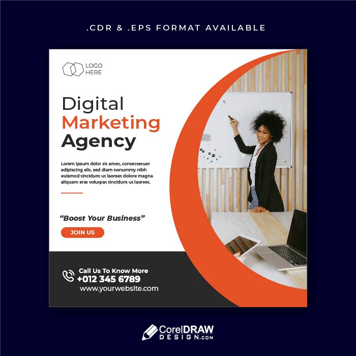 Trendy Corporate Digital Marketing Poster Template