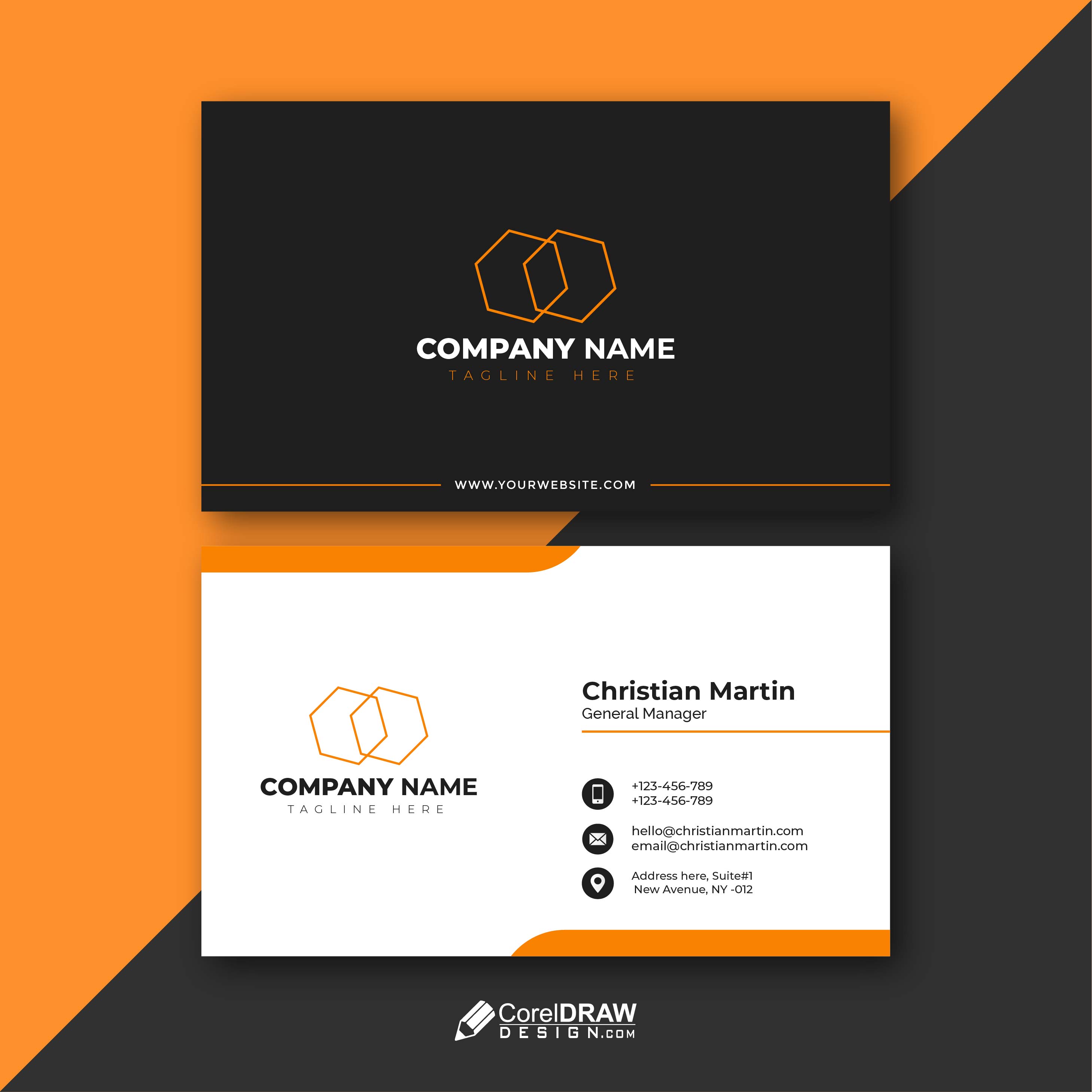 Trendy Elegant Abstract Colorful Business Card Vector