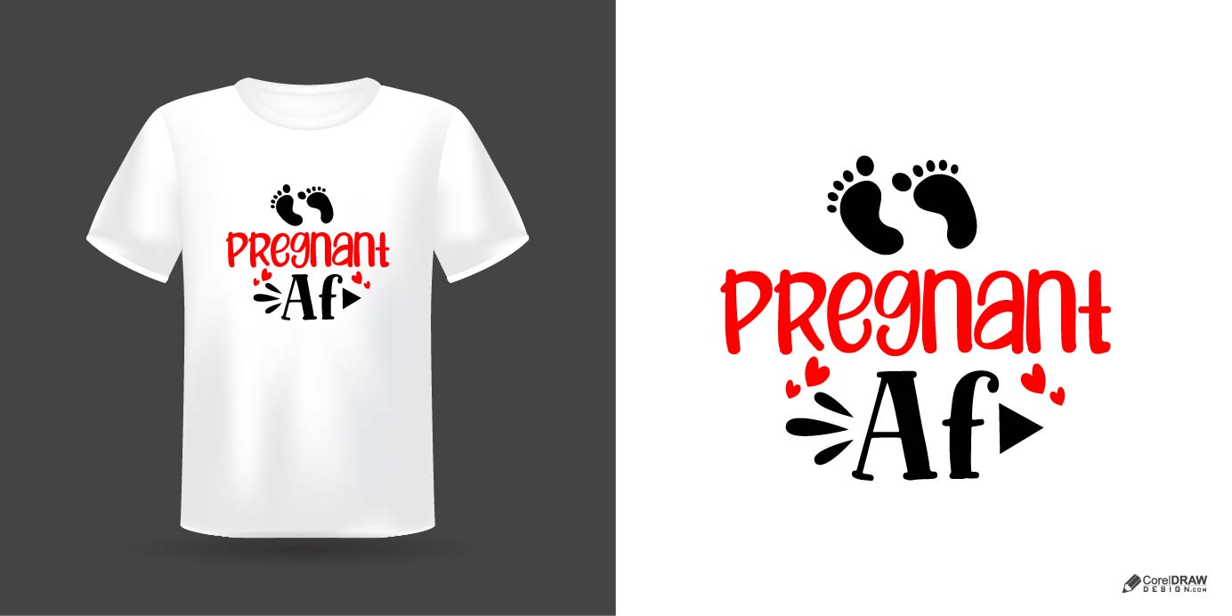 Trendy Pregnant Mom Vector Design T-shirt Mockup