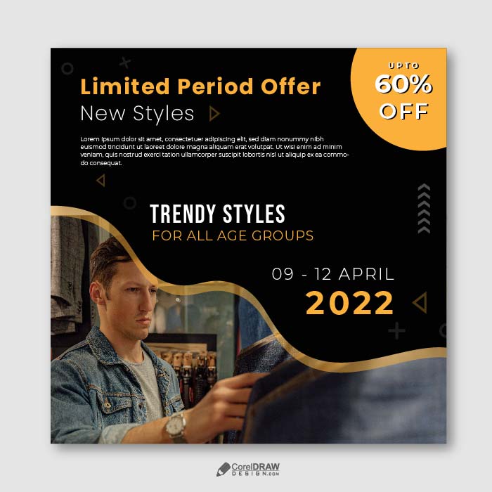 Trendy Style Fashion Sale Banner Template Vector