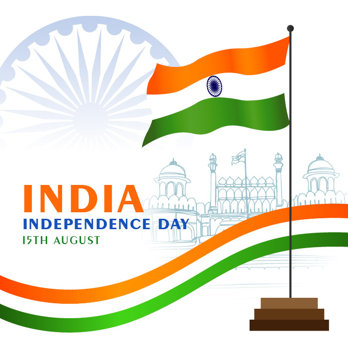 Tricolor red fort India independence day colorful creative vector free