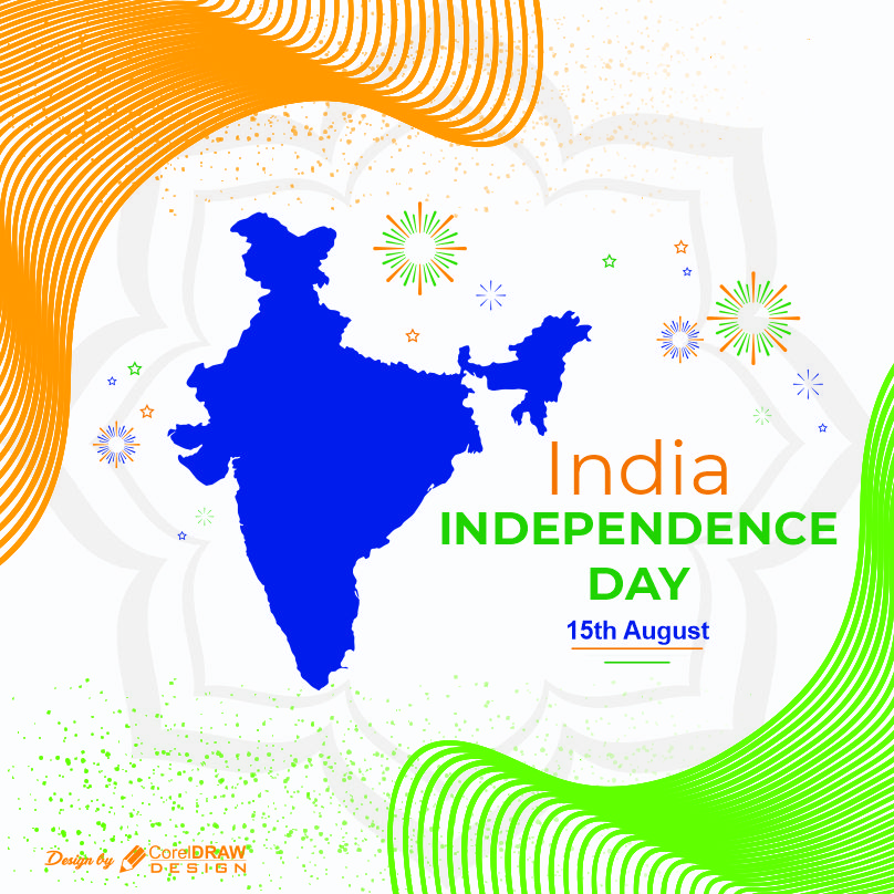 Tricolour Independence Day National Greeting Card Download From Coreldrawdesign