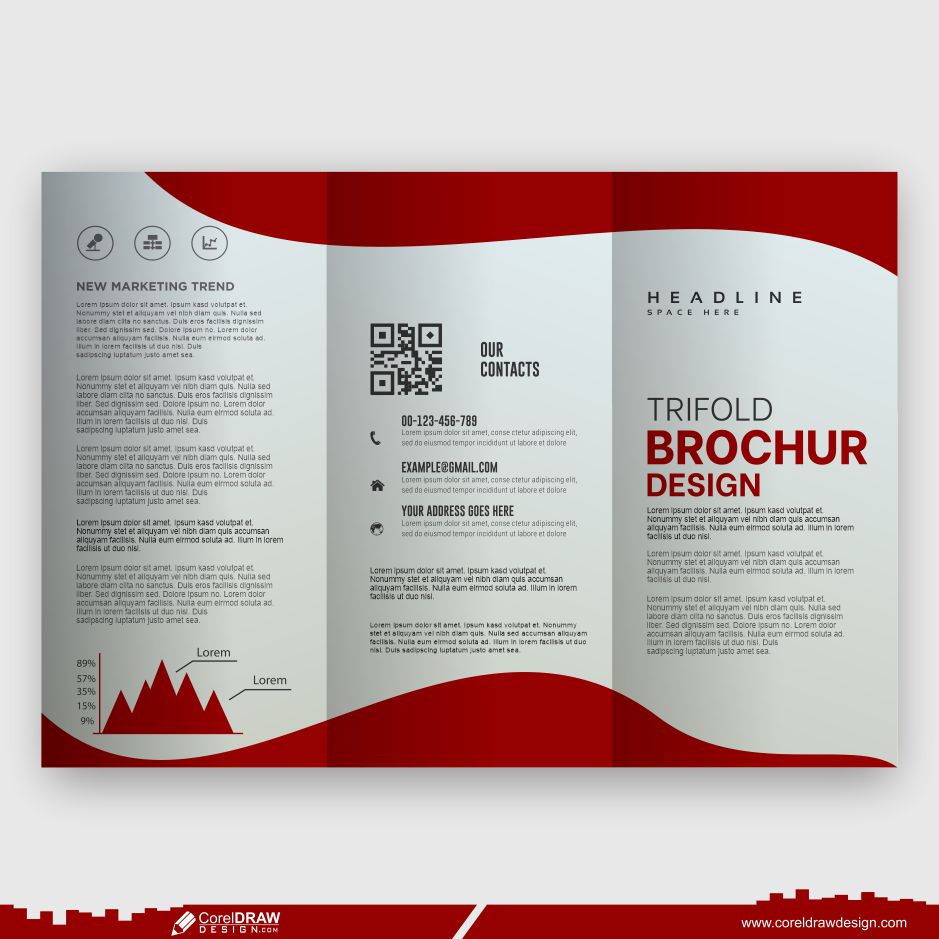 trifold brochure design and flyer template premium cdr