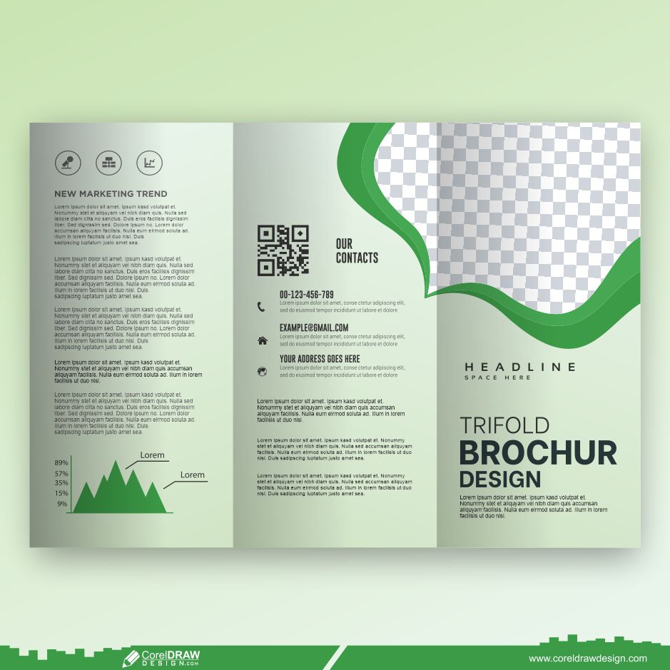 trifold brochure design and flyer template premium design cdr