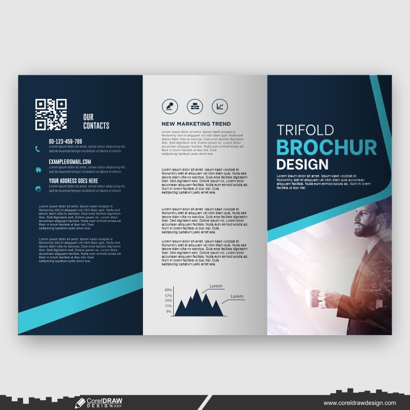 trifold business brochure design template
