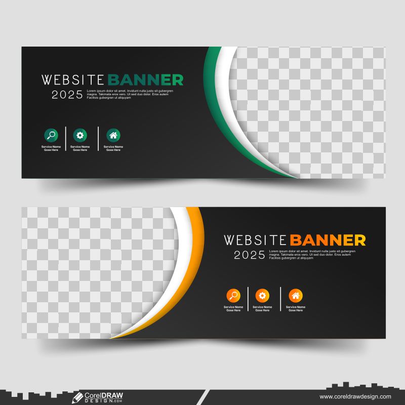 two color abstract website banner premium